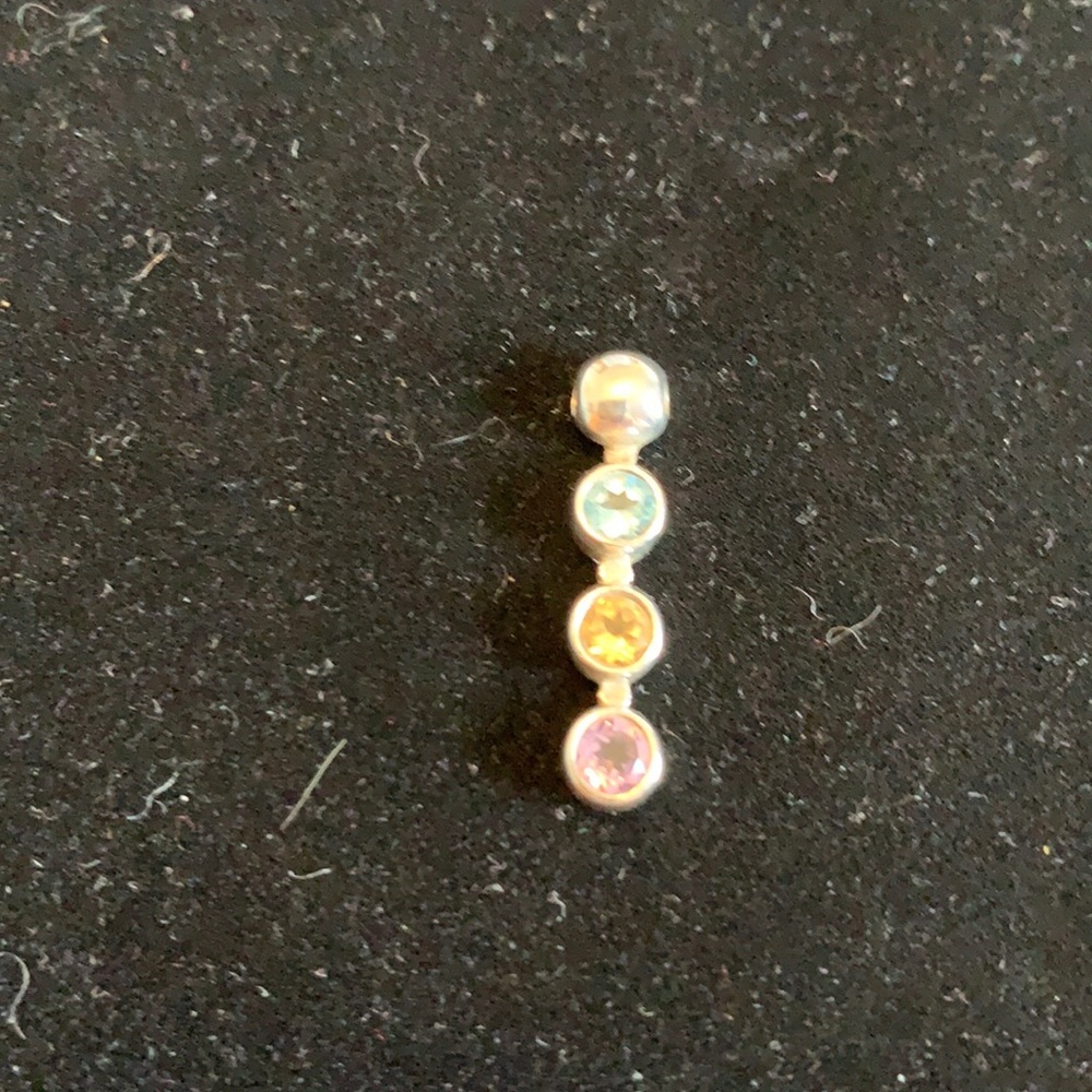 Sterling Silver Pendant with 3 Stones